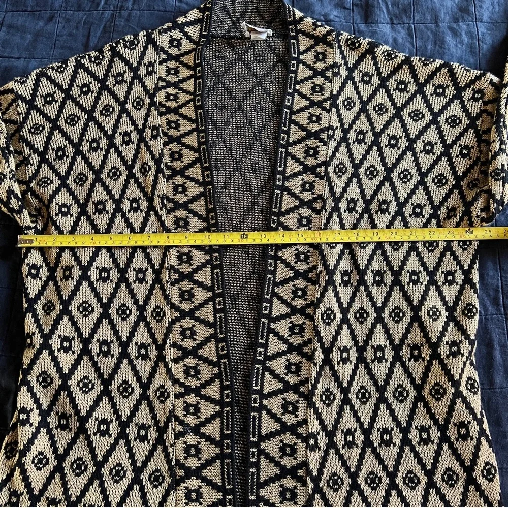 Vtg 80s/90s TR Bentley Woman Gold Black Cardigan - One Size
